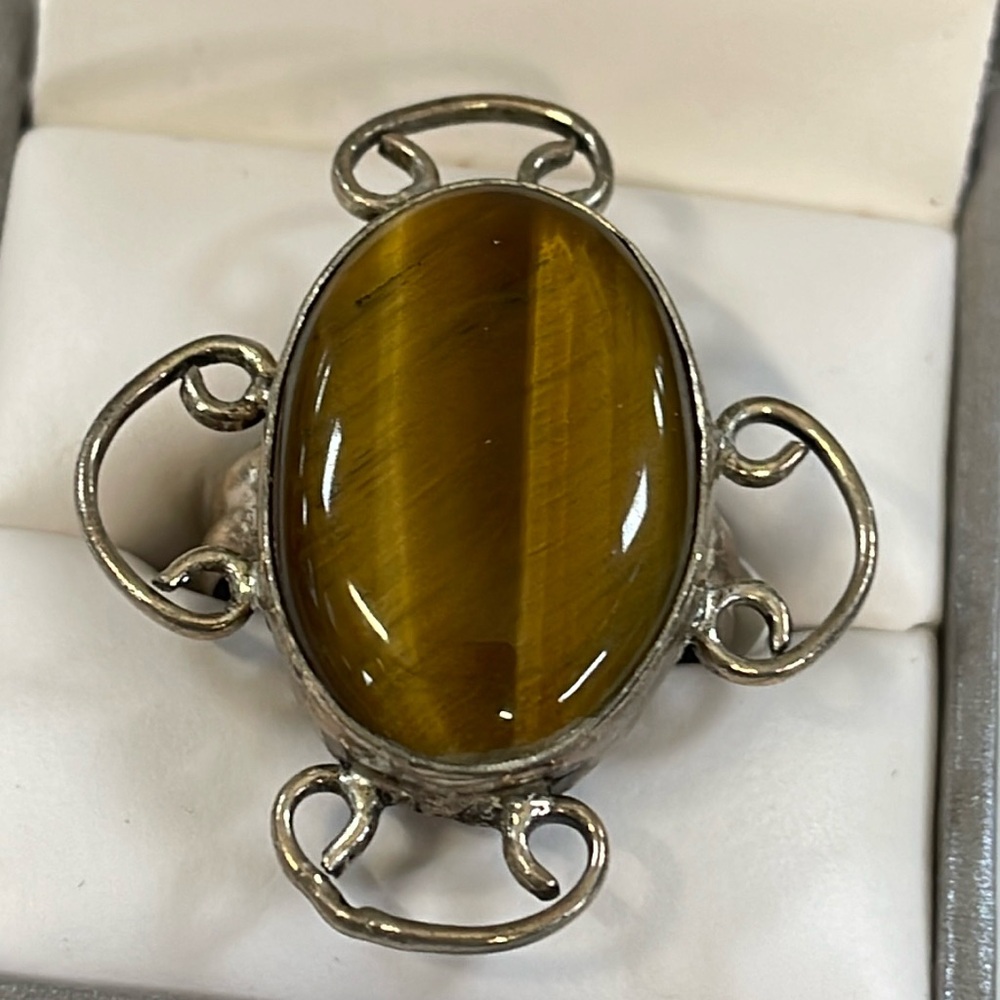 Tigers Eye Artisan 925 Ring Sz 7 1/2